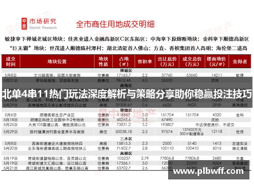 北单4串11热门玩法深度解析与策略分享助你稳赢投注技巧